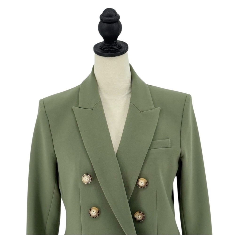 Veronica Beard Miller Dickey Jacket Stone Army Green Classic Blazer Size 8 - Picture 6 of 16